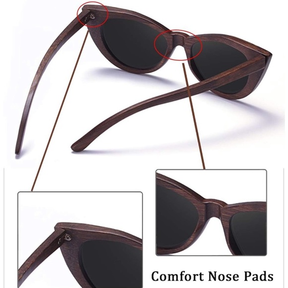 WOOD WOMEN’S CATEYE WOODEN SUNGLASSES GLASSES *NWT